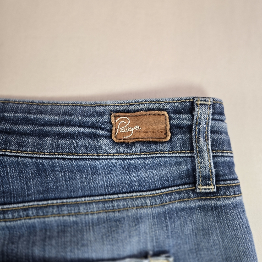 PAIGE Roxie Capri Jeans Size 29 Blue Medium Wash Made in USA EUC - Picture 7 of 15